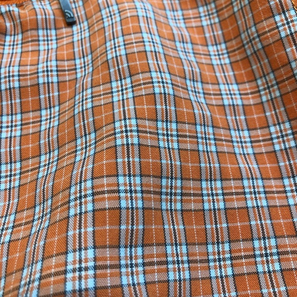 The North Face Mens Short Sleeve Orange plaid button down shirt Large - Picture 8 of 12
